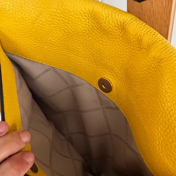 Michael Kors Bright Yellow Pebbled Leather Shoulder Bag - Picture 6 of 15